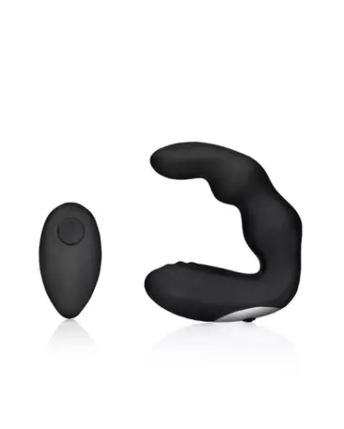 Bent Vibrating Prostate Massager Black with Remote Control by Ouch! - Stimulateur de prostate de luxe-1
