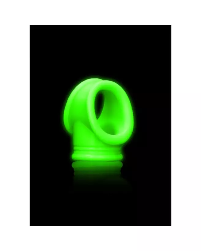 Cockring Ball Strap Glow in the Dark par Ouch! Shots pour endurance et plaisir-1