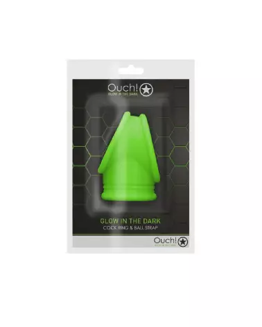 Cockring Ball Strap Glow in the Dark par Ouch! Shots pour endurance et plaisir-2