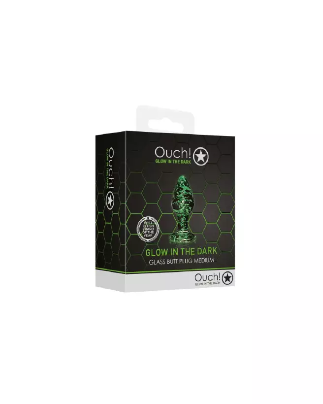 Plug anal phosphorescent en verre Ouch! by Shots, taille medium-2