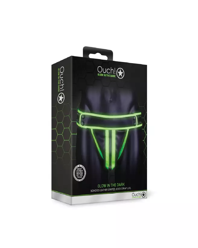 Jockstrap rayé phosphorescent Ouch! by Shots taille L/XL-2