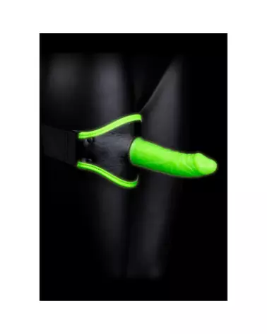 Thigh Strap-On lumineux Ouch! by Shots, gode ceinture phosphorescent-1