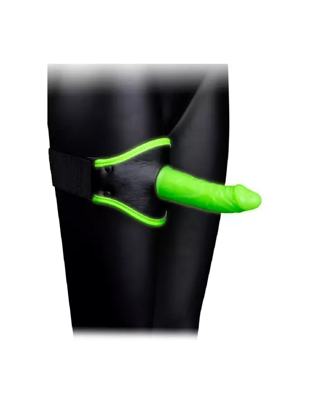 Thigh Strap-On lumineux Ouch! by Shots, gode ceinture phosphorescent-4