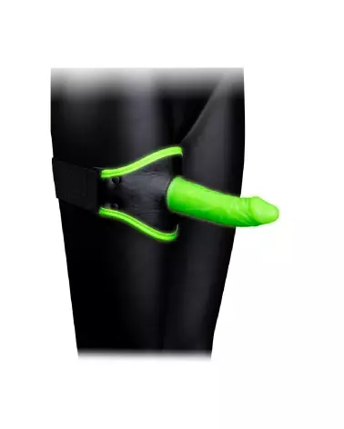 Thigh Strap-On lumineux Ouch! by Shots, gode ceinture phosphorescent-4