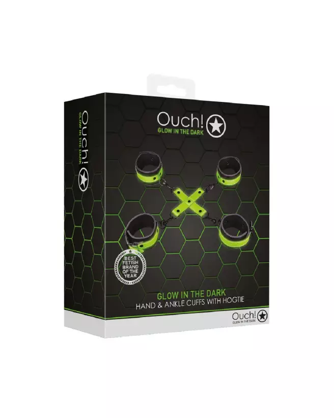 Menottes phosphorescentes Ouch! by Shots pour poignets et chevilles en action-2