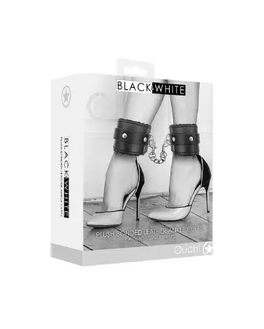 Menottes chevilles en cuir Plush Bonded de Ouch! by Shots pour sécurité et confort-2