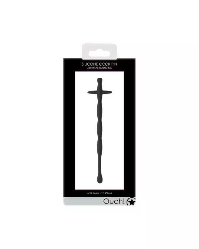 Tige à urètre Silicone Cock Pin 0.3 / 8 mm de Ouch! by Shots pour exploration urétrale sécurisée-2