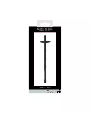 Tige à urètre Silicone Cock Pin 0.3 / 8 mm de Ouch! by Shots pour exploration urétrale sécurisée-2
