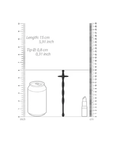 Tige à urètre Silicone Cock Pin 0.3 / 8 mm de Ouch! by Shots pour exploration urétrale sécurisée-4
