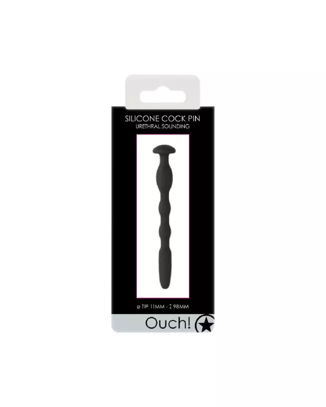 Photo du Silicone Penis Plug with Ribbing 11mm par Ouch! Shots, tige urétrale de qualité-2