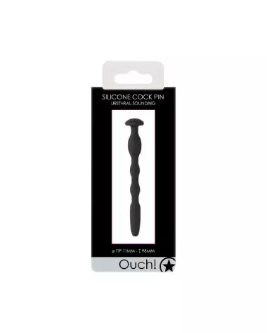 Photo du Silicone Penis Plug with Ribbing 11mm par Ouch! Shots, tige urétrale de qualité-2