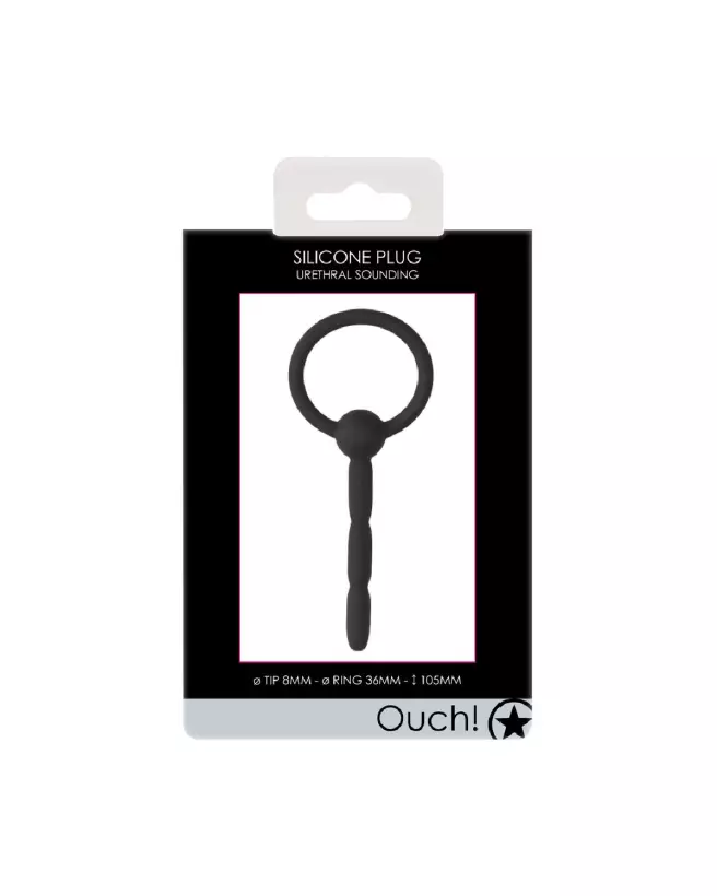 Image Plug Pénien Silicone avec Anneau Ouch! by Shots pour stimulation urétrale-2