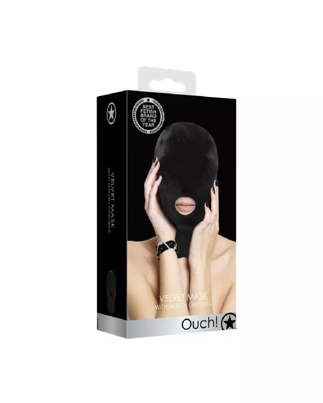 Masque BDSM avec ouverture pour la bouche Ouch! by Shots pour jeux de soumission-2