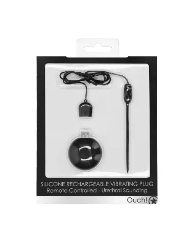 Plug vibrant silicone rechargeable avec télécommande Ouch! by Shots-2