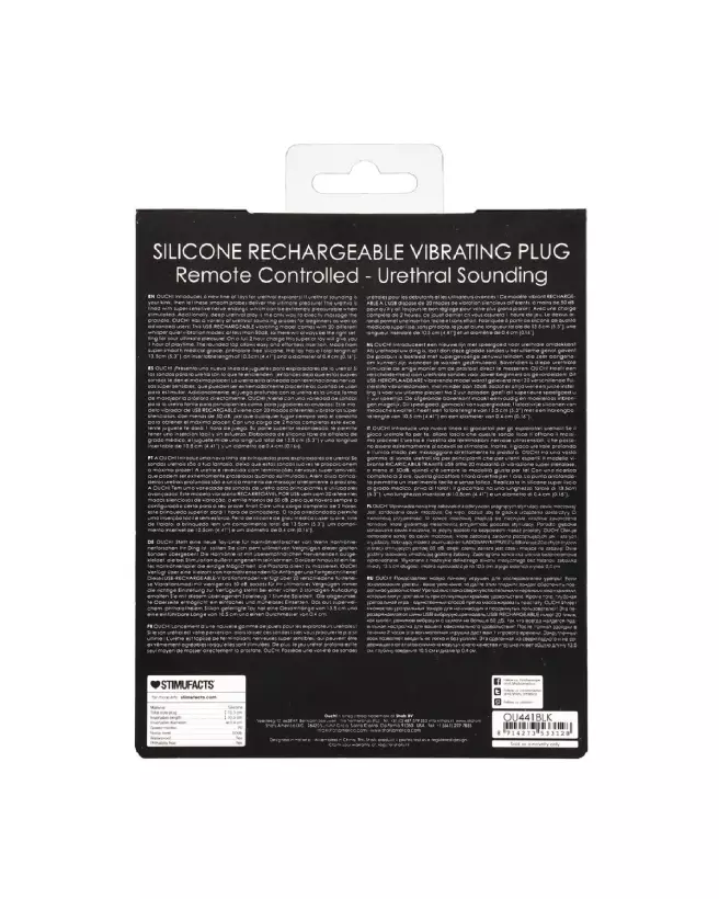 Plug vibrant silicone rechargeable avec télécommande Ouch! by Shots-3