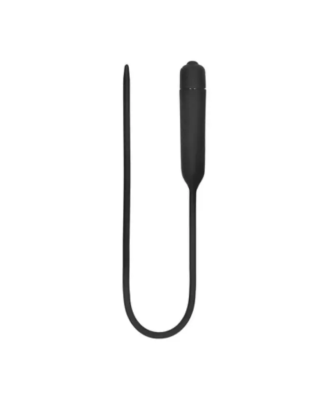 Silicone Vibrating Bullet Plug Extra Long Ouch! by Shots pour stimulation urétrale avancée-1