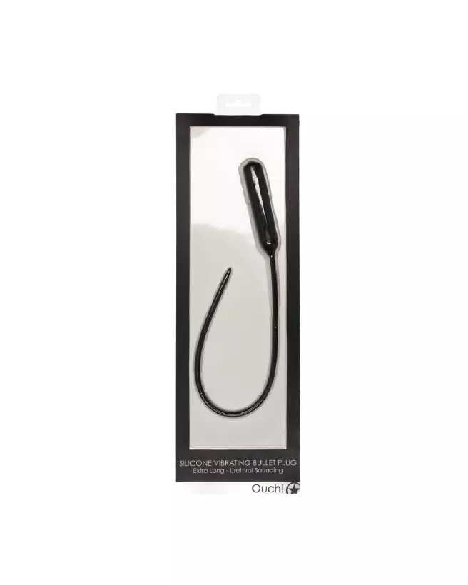 Silicone Vibrating Bullet Plug Extra Long Ouch! by Shots pour stimulation urétrale avancée-2