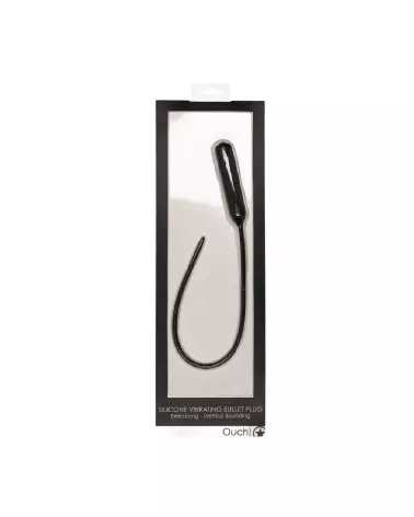 Silicone Vibrating Bullet Plug Extra Long Ouch! by Shots pour stimulation urétrale avancée-2