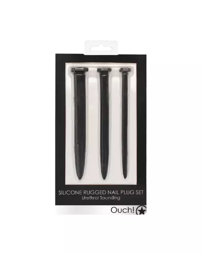 Image du Silicone Rugged Nail Plug Set d'Ouch! by Shots pour stimulation urétrale-2
