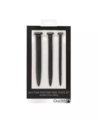 Image du Silicone Rugged Nail Plug Set d'Ouch! by Shots pour stimulation urétrale-2