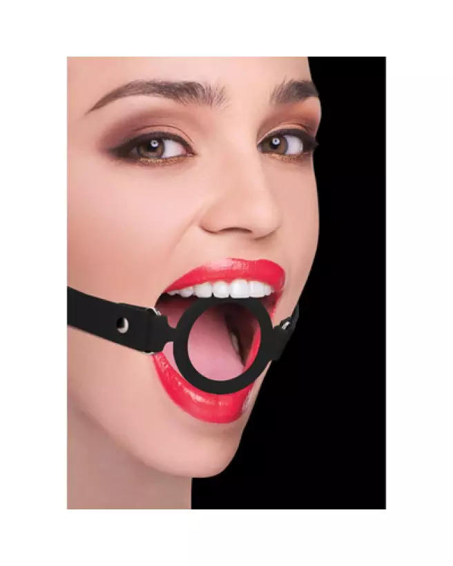 Baillon Silicone Ring Gag avec Sangles en Cuir de Ouch! by Shots pour BDSM-1