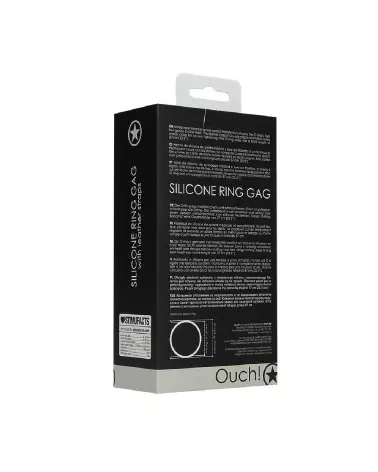 Baillon Silicone Ring Gag avec Sangles en Cuir de Ouch! by Shots pour BDSM-3