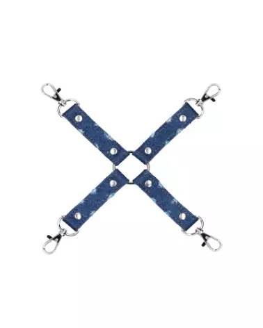 Denim Hogtie Ouch! by Shots pour jeux de contrainte en denim-1