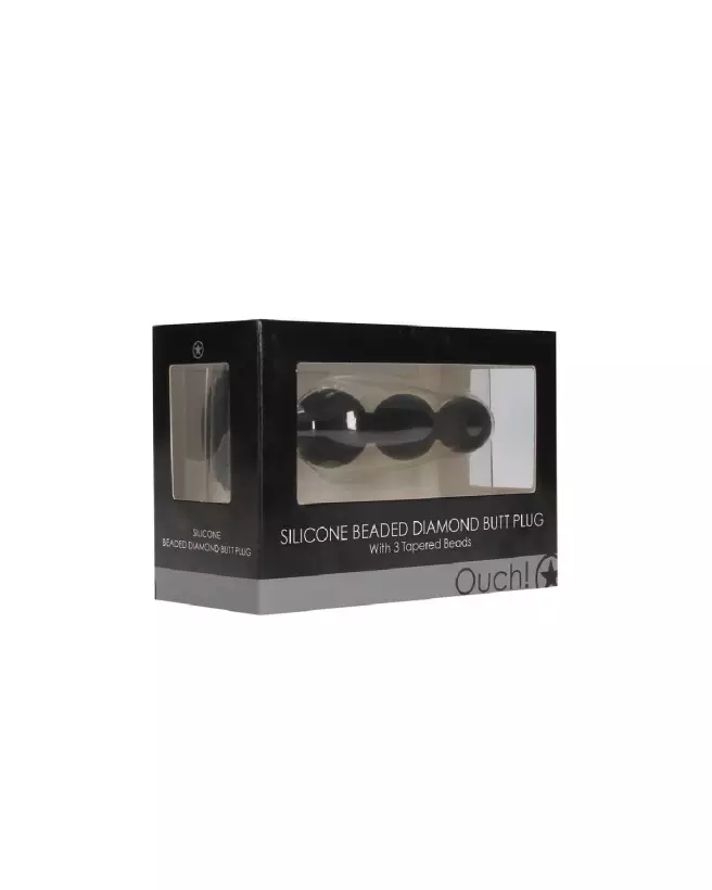 Silicone Beaded Diamond Butt Plug d'Ouch! by Shots pour stimulation anale-2