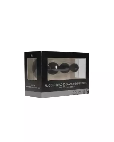 Silicone Beaded Diamond Butt Plug d'Ouch! by Shots pour stimulation anale-2