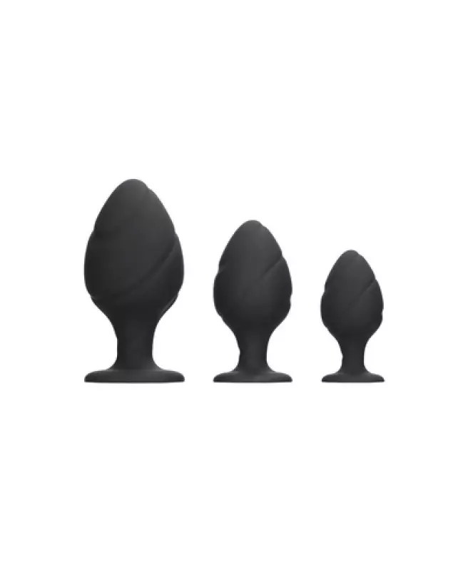 Image du Set de Plugs Anaux Swirled Noir de Ouch! by Shots-1