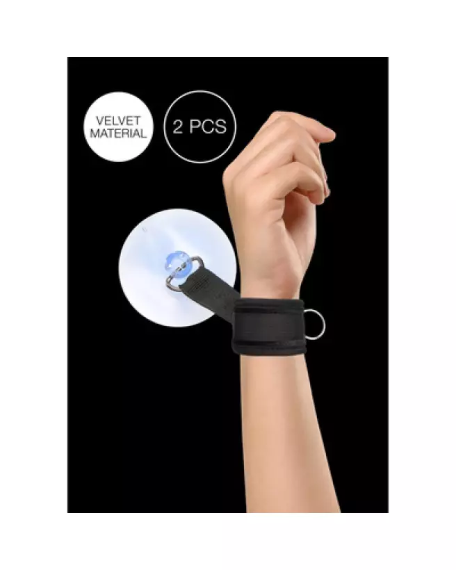 Menottes à ventouse ajustables Ouch! by Shots pour fixation sécurisée et versatile-1