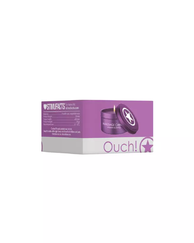 Image de la bougie de massage Mischievous Purple de Ouch! by Shots, idéale pour détente et ambiance romantique-2