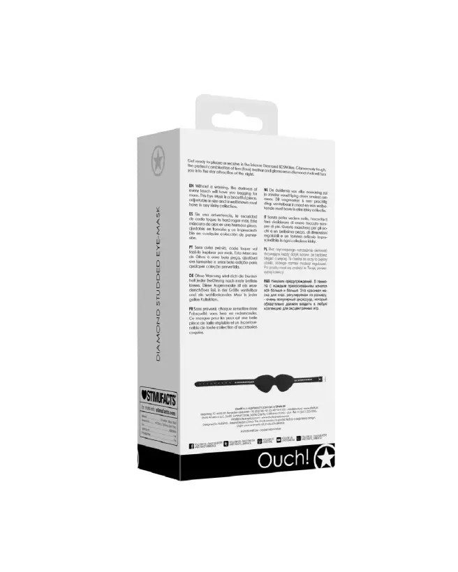 Masque pour les yeux incrusté de diamants Ouch! by Shots pour jeux sensuels et luxe-3