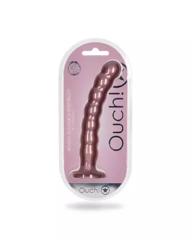 Image du Beaded Silicone G-Spot Dildo Rose Gold de Ouch! by Shots-2