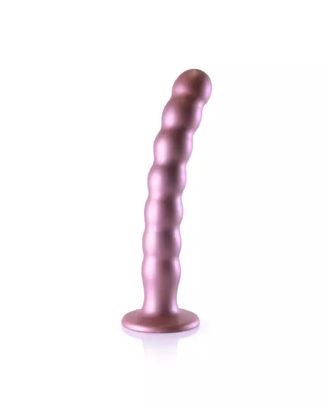 Image du Beaded Silicone G-Spot Dildo Rose Gold de Ouch! by Shots-3