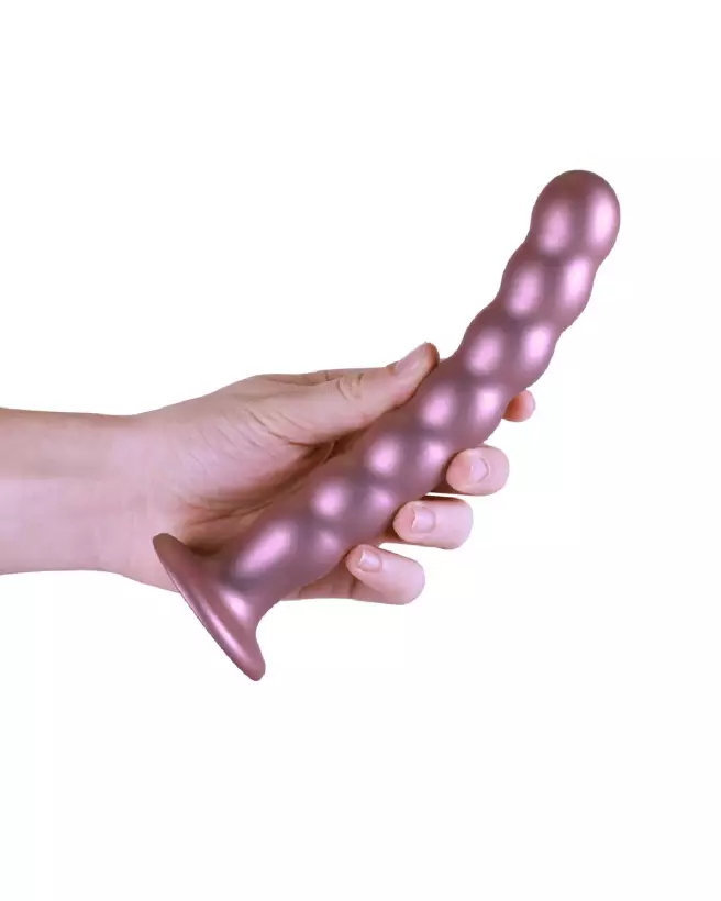 Image du Beaded Silicone G-Spot Dildo Rose Gold de Ouch! by Shots-7