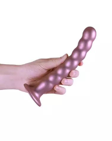 Image du Beaded Silicone G-Spot Dildo Rose Gold de Ouch! by Shots-7
