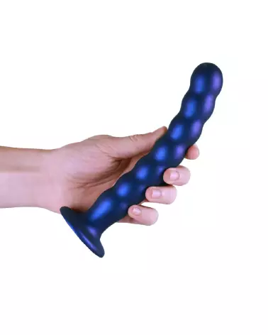 Beaded Silicone G-Spot Dildo Metallic Blue Ouch! by Shots-7