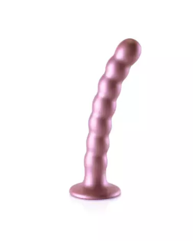 Beaded Silicone G-Spot Dildo Rose Gold 16.5 cm by Ouch! Shots-1