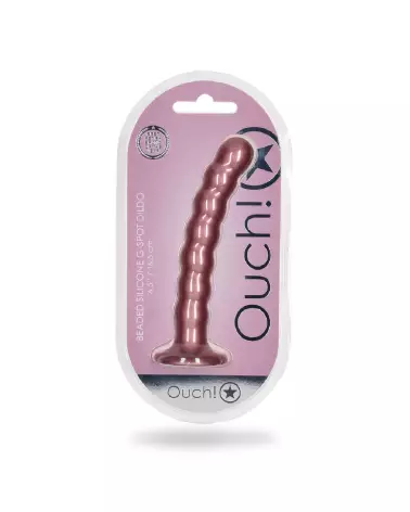Beaded Silicone G-Spot Dildo Rose Gold 16.5 cm by Ouch! Shots-2