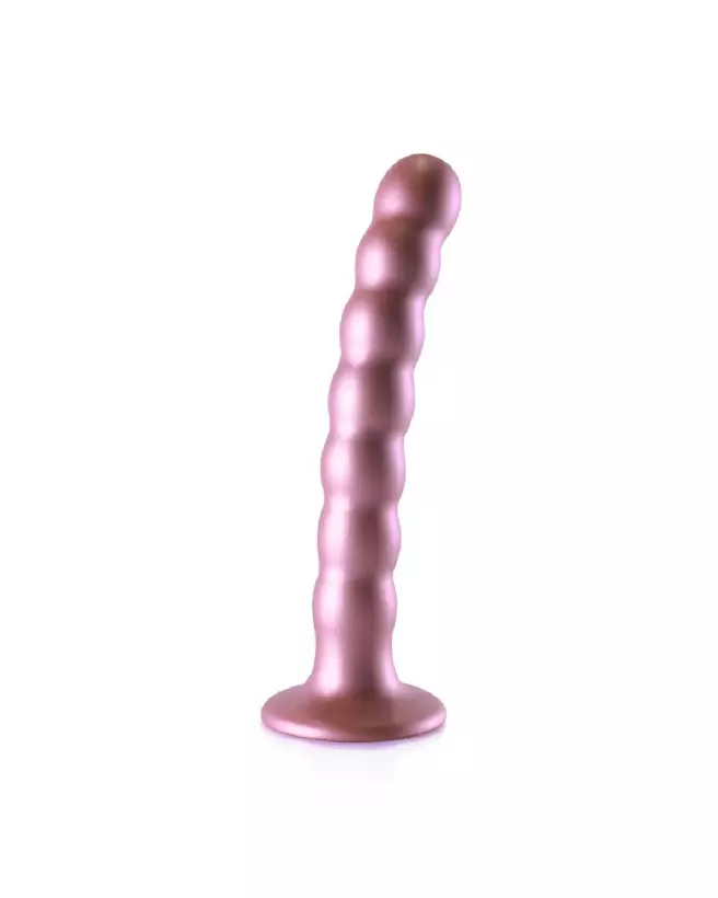 Beaded Silicone G-Spot Dildo Rose Gold 16.5 cm by Ouch! Shots-3