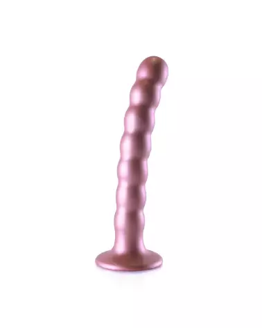 Beaded Silicone G-Spot Dildo Rose Gold 16.5 cm by Ouch! Shots-3