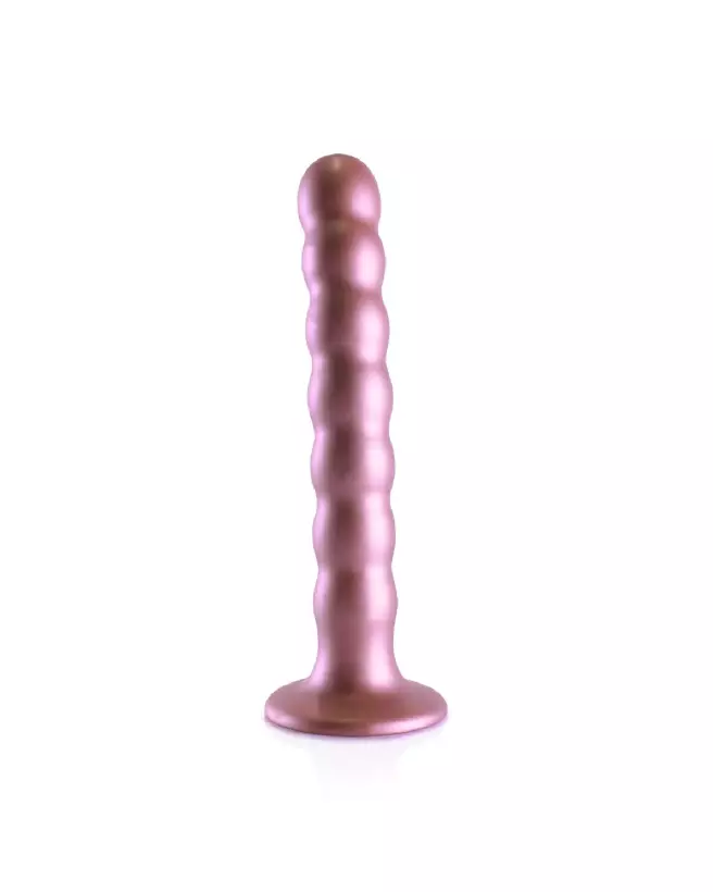 Beaded Silicone G-Spot Dildo Rose Gold 16.5 cm by Ouch! Shots-4