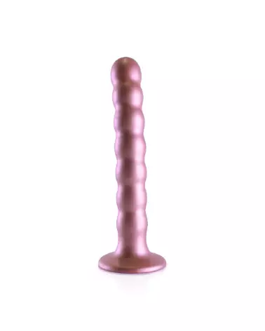 Beaded Silicone G-Spot Dildo Rose Gold 16.5 cm by Ouch! Shots-4