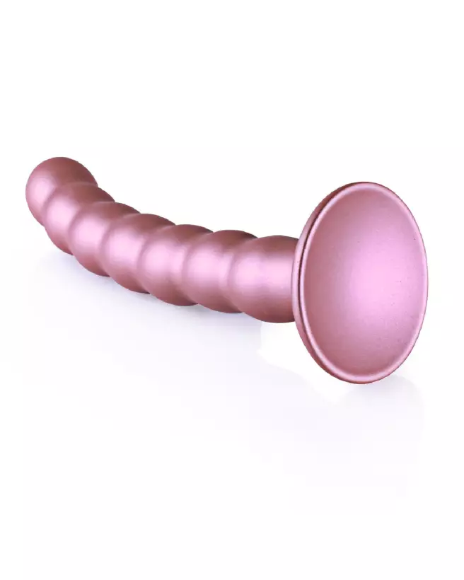 Beaded Silicone G-Spot Dildo Rose Gold 16.5 cm by Ouch! Shots-5