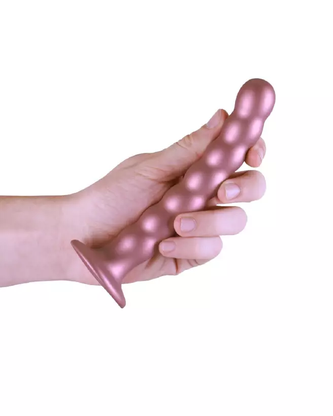 Beaded Silicone G-Spot Dildo Rose Gold 16.5 cm by Ouch! Shots-7
