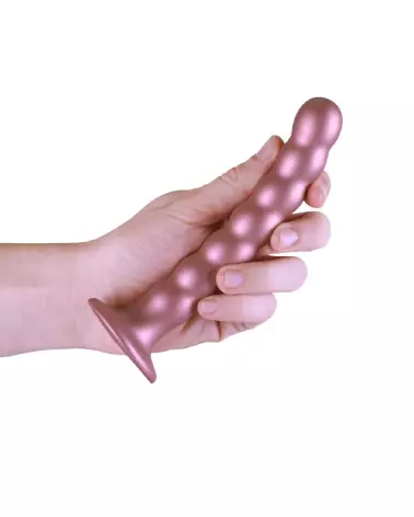 Beaded Silicone G-Spot Dildo Rose Gold 16.5 cm by Ouch! Shots-7