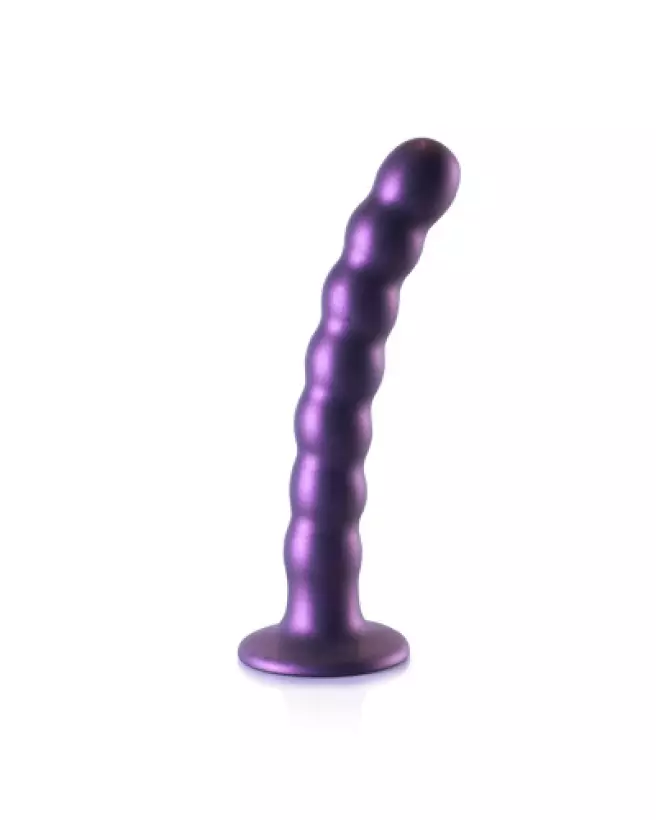 Dildo G-Spot Perlé Silicone Violet Métallique Ouch! by Shots-1