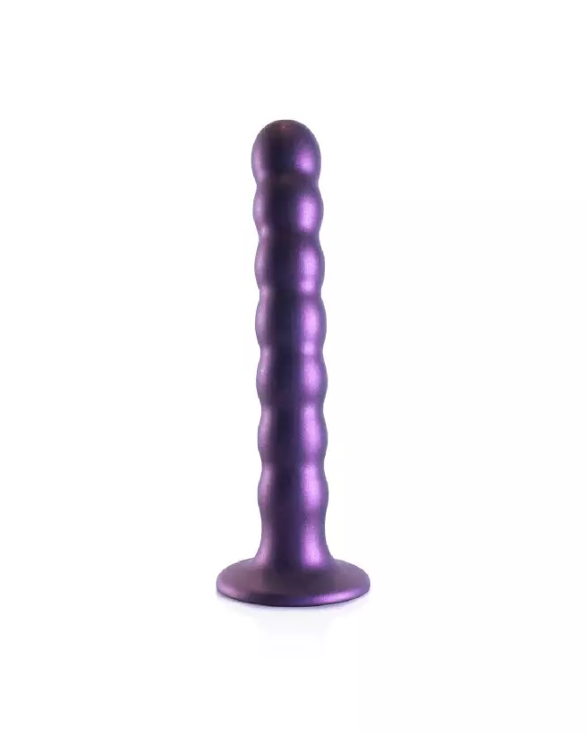 Dildo G-Spot Perlé Silicone Violet Métallique Ouch! by Shots-4