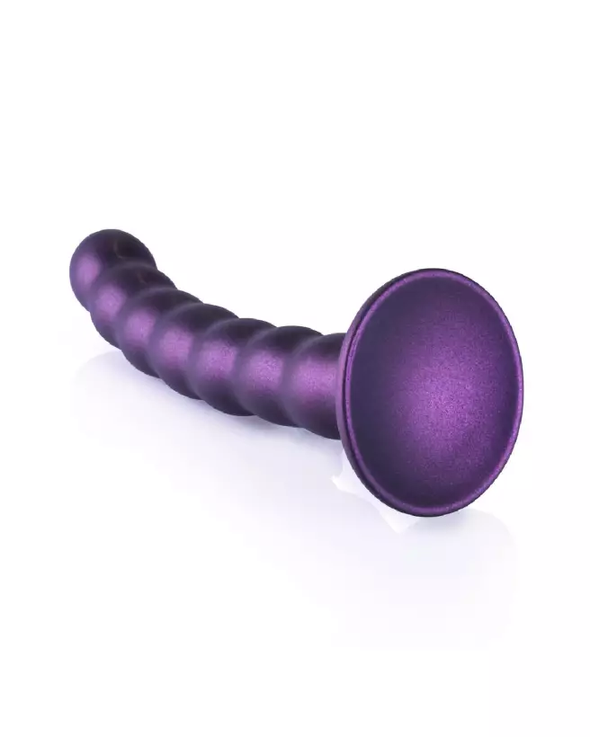 Dildo G-Spot Perlé Silicone Violet Métallique Ouch! by Shots-5